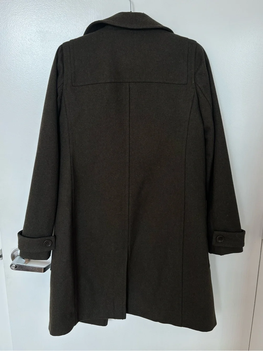 J.Crew Classic Melton Wool Pea Coat in Army Green Sz 0 - Picture 3 of 9
